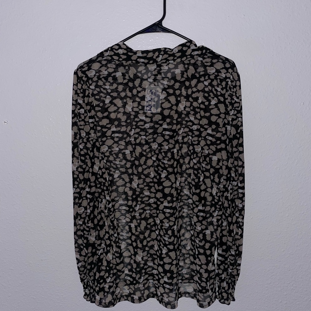 Cheetah print women’s long sleeve blouse